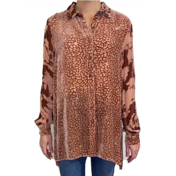 NEW JOHNNY WAS audrey button down shirt in burnt sienna - Picture 1 of 1